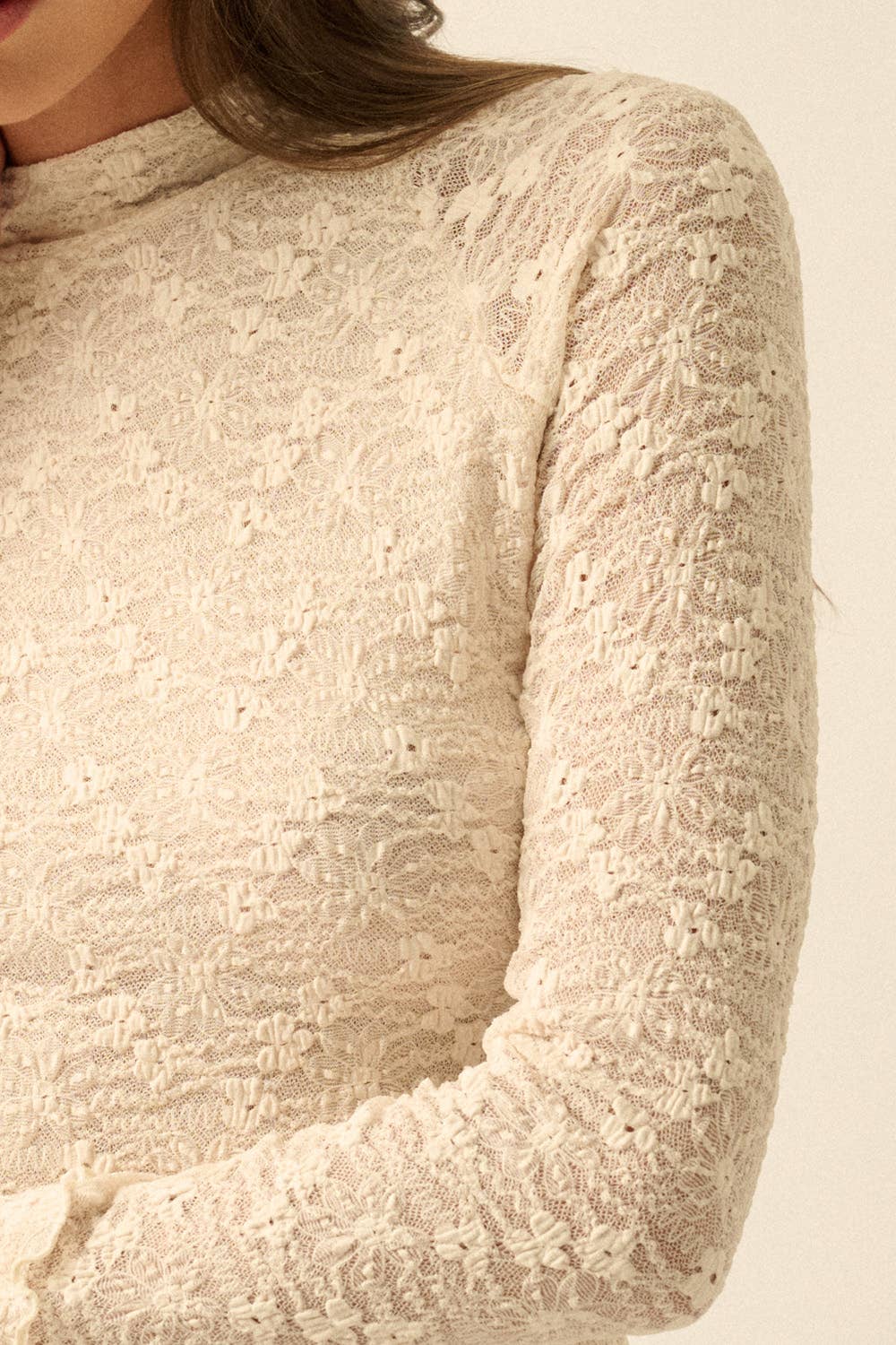 Ecru Fields Lace Top