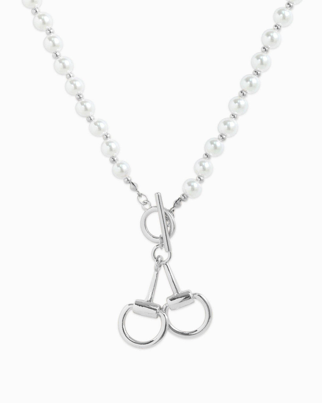 Pearls &amp; Bridles Necklace, Silver