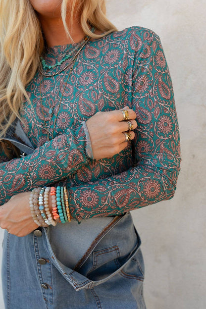 Sapphire Sky Paisley Top