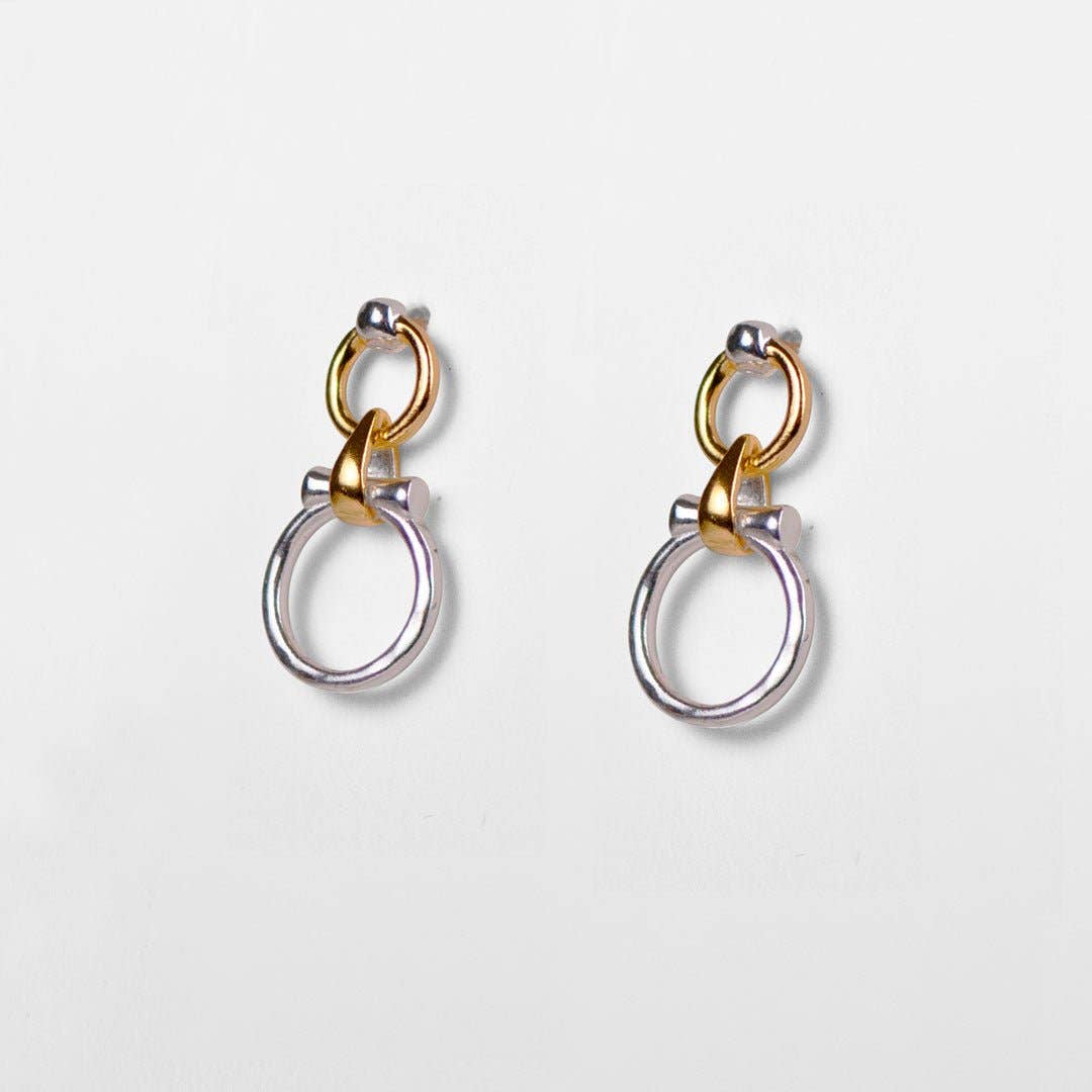 Aikon - Horse Bit Equestrian Earring Two Tone