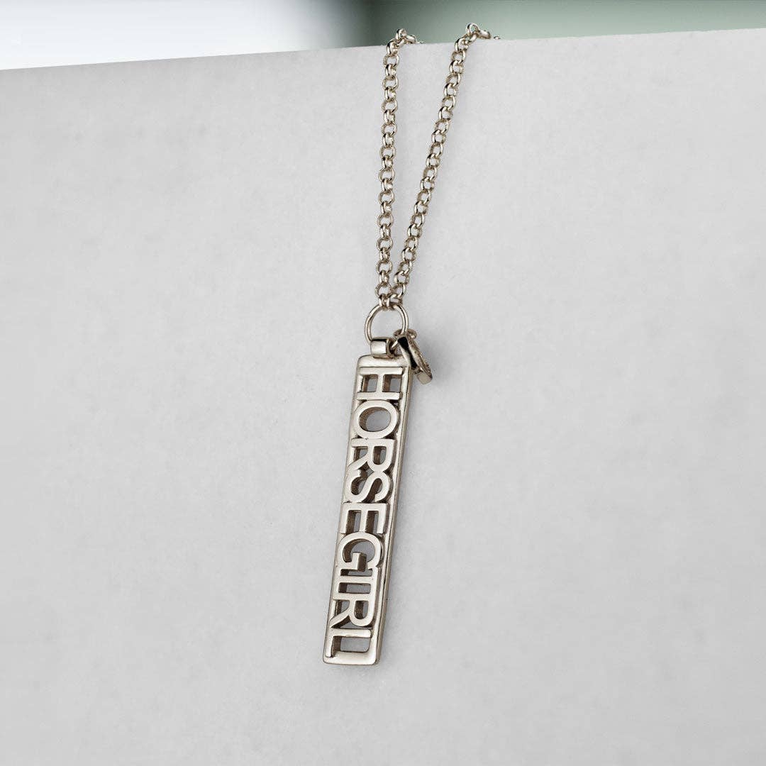 Horse Girl Dog Tag Necklace