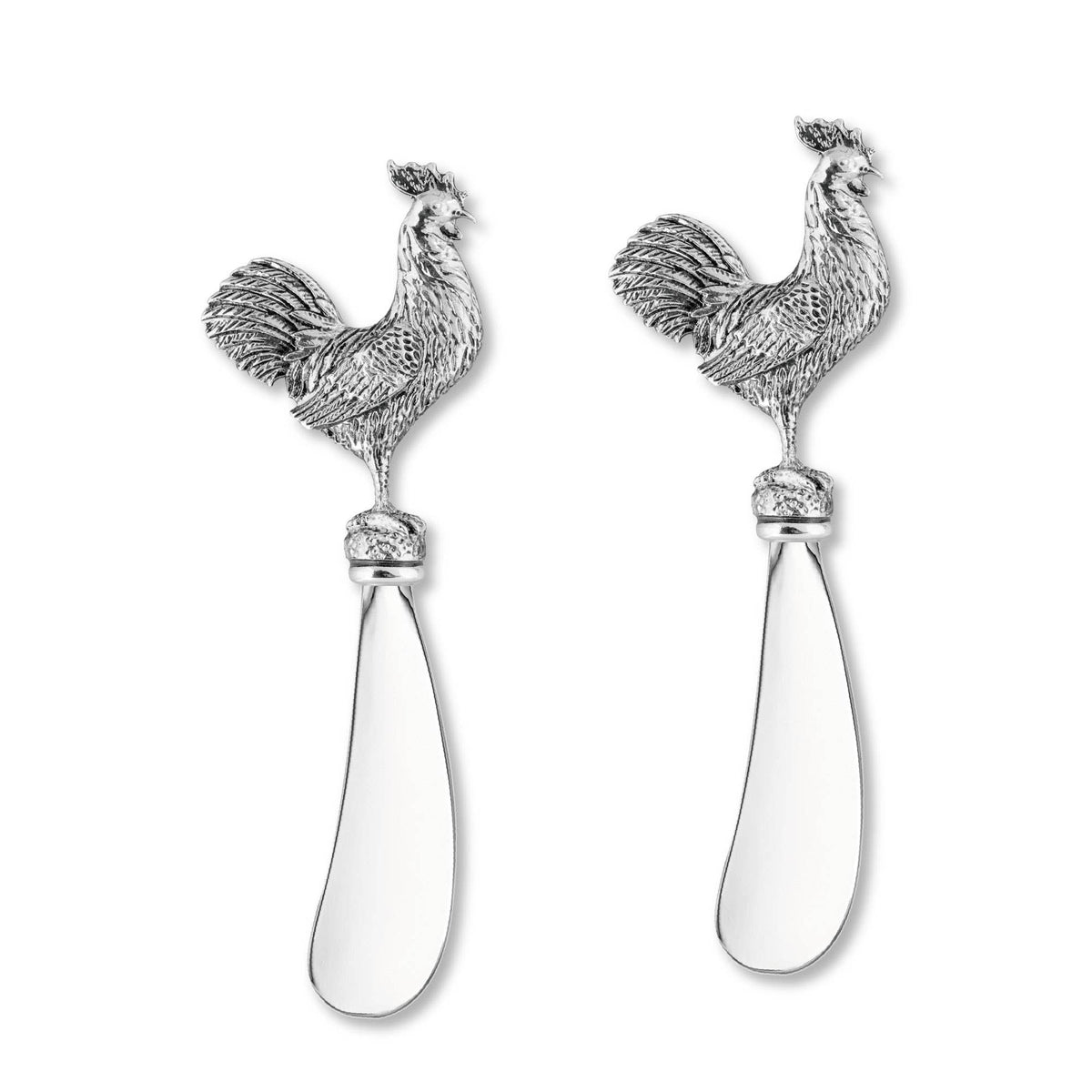 Rooster Zinc Cheese Spreader - Set of 2