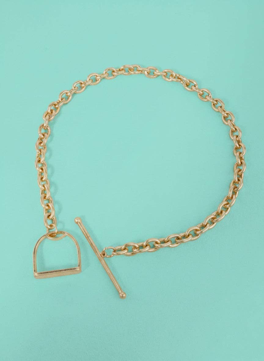 Gilded Stirrup Necklace