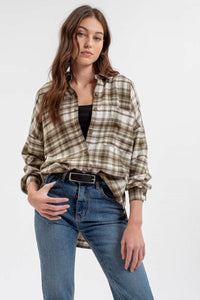 Rita Plaid Shirt, Olive