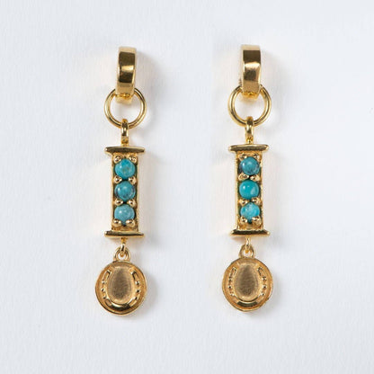 Prism Turquoise Horseshoe Coin Earrings