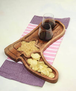 Acacia Wood Cowboy Boot Chip & Dip Platter