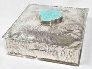 Silver Box With Turquoise, 8"x 8"