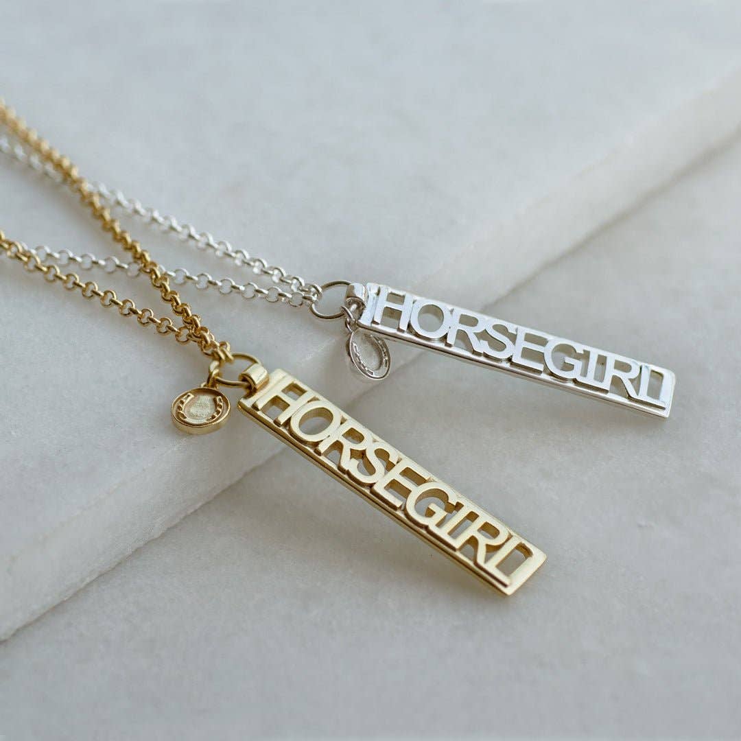 Horse Girl Dog Tag Necklace