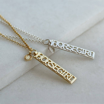 Horse Girl Dog Tag Necklace