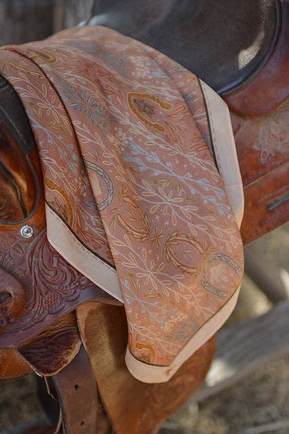 Western Harvest in Dusty Rose Silk Wild Rag