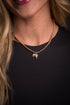Golden Stallion Navajo Pearl Necklace featuring dainty gold faux Navajo pearls with an elegant gold horse head charm, showcasing classic Western elegance