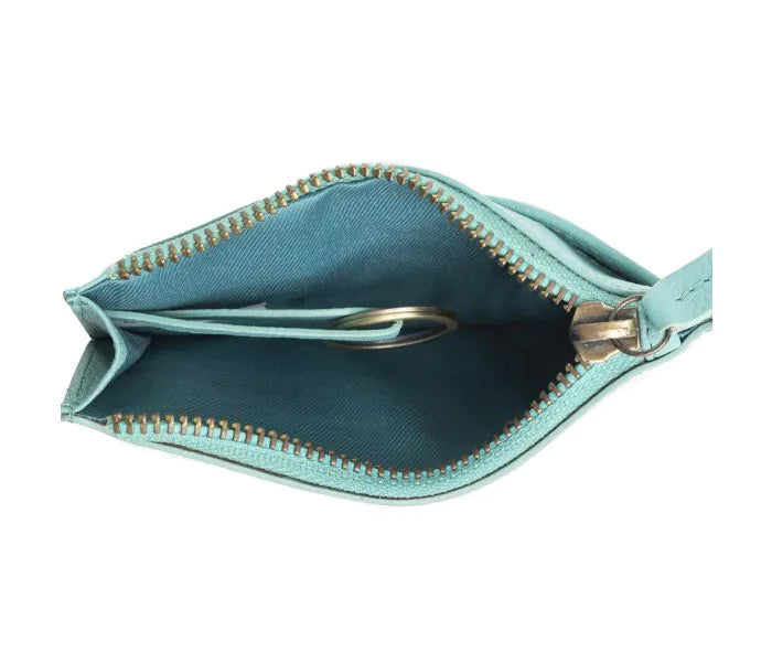 Bloom on the Range Credit Card Wallet in Turquoise