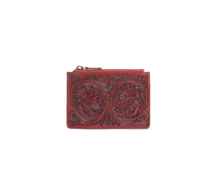 Bloom on the Range Credit Card Wallet in Scarlet
