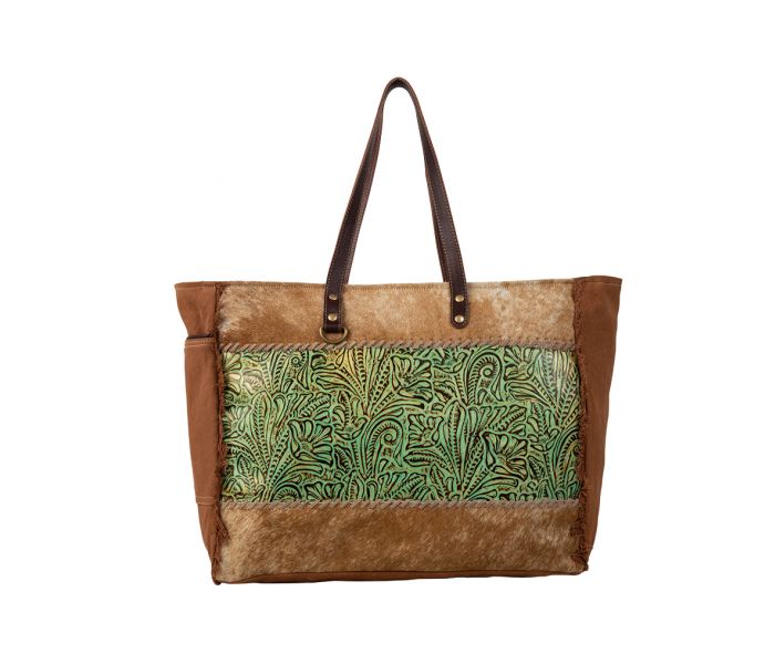Cheyenne Verte Leather and Hairon Bag