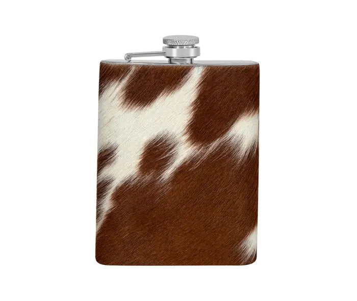 Mountain Trail Flask in Caramel Hair-on Hide