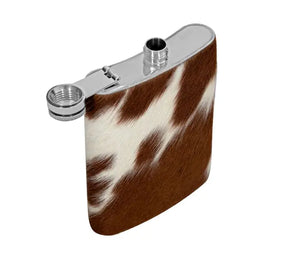 Mountain Trail Flask in Caramel Hair-on Hide