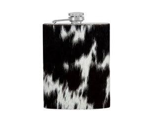 Mountain Trail Flask in Dark Hair-on Hide