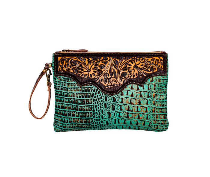 Sipala Hand-tooled Clutch Bag