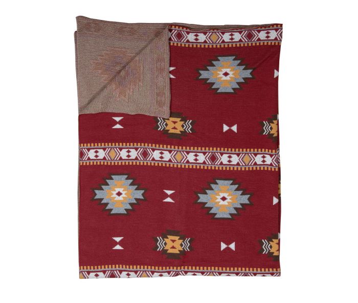 Paint Flower Meadow Throw in Red