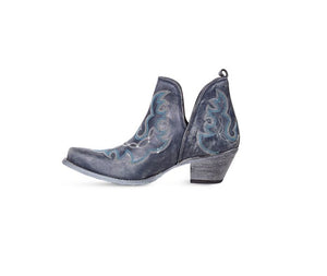 Maisie Stitched Leather Boots in Dusty Blue