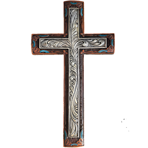 Silver Tooled Wall Cross