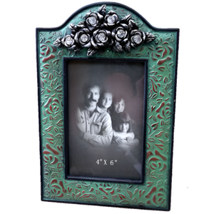 Turquoise Rose 4x6 Picture Frame