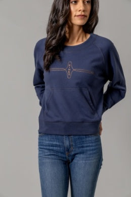 Gracie Cropped Crewneck Sweatshirt, Blue