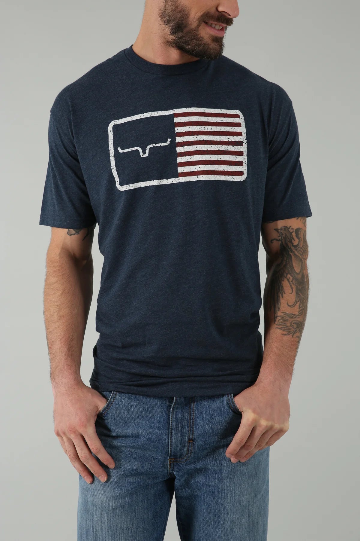 Kimes Ranch American Trucker Tee Navy