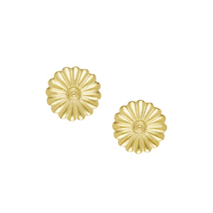 Gold Medium Concho Post Earrings