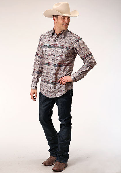 Roper Mens Aztec Button Up Shirt