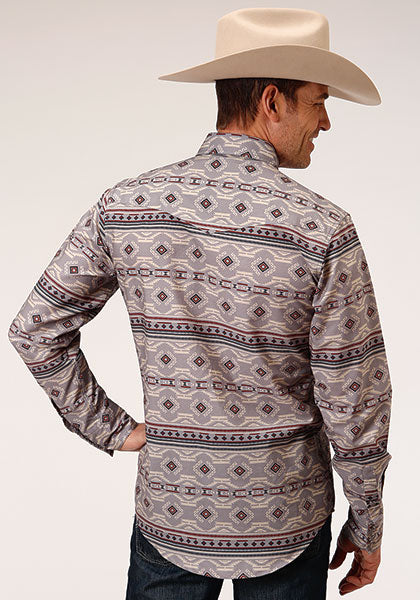 Roper Mens Aztec Button Up Shirt