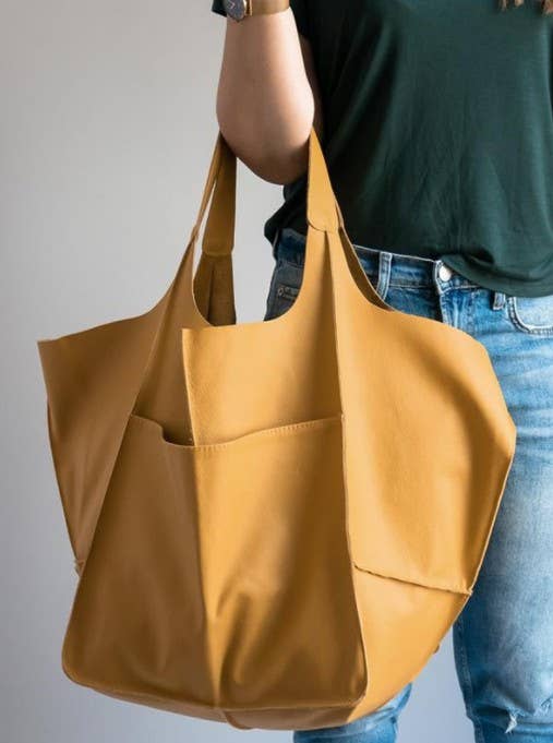 Women's Leather Shoulder Bag-Butter
