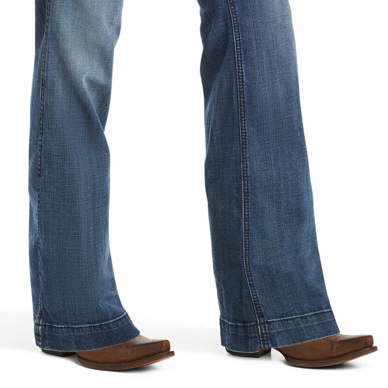 Trouser Mid Rise Stretch Outseam Ella Wide Leg Jean