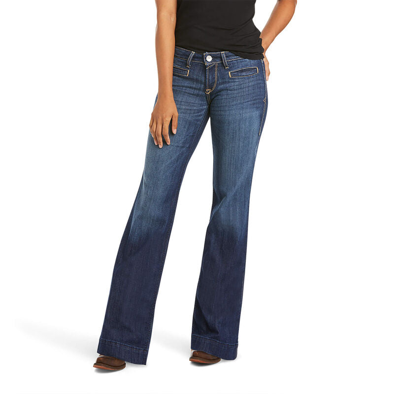 Women's Wrangler Retro Mae Dark Wash Trouser Jeans | Oklahoma's Premier  Western Clothing Store