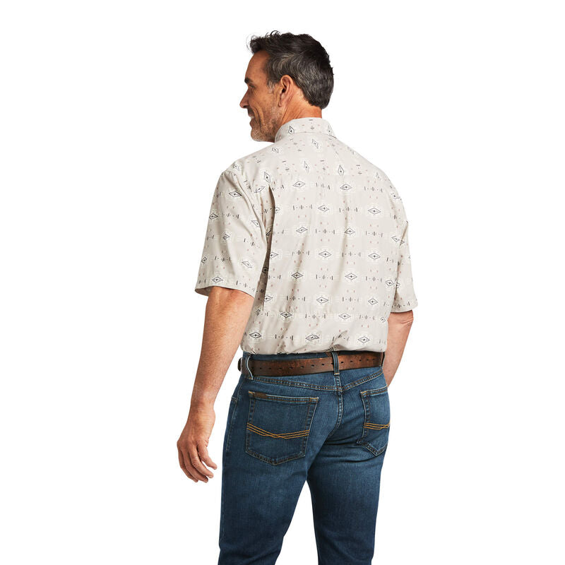 Ariat Mens Venttek Outbound Classic Short Sleeve Shirt Pure Cashmere Southwest
