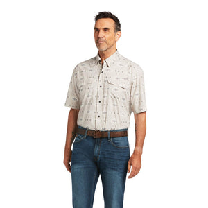 Ariat Mens Venttek Outbound Classic Short Sleeve Shirt Pure Cashmere Southwest