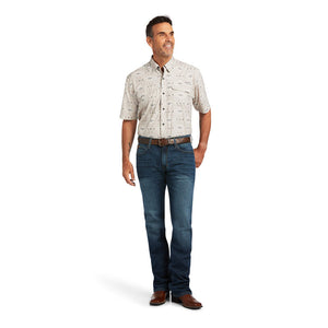 Ariat Mens Venttek Outbound Classic Short Sleeve Shirt Pure Cashmere Southwest