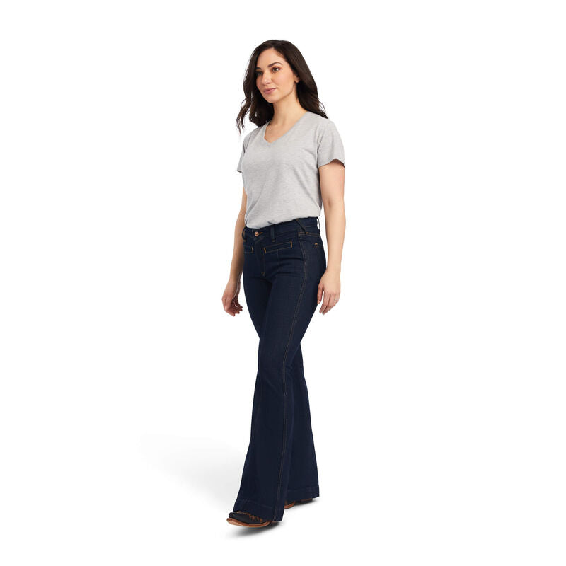 Ariat Womens REAL High Rise Alexa Flare Jean Rinse