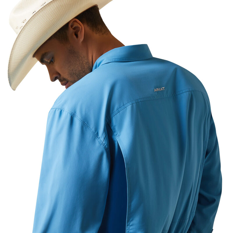 Ariat Mens Venttek Outbound Classic Long Sleeve Shirt Cendre Blue