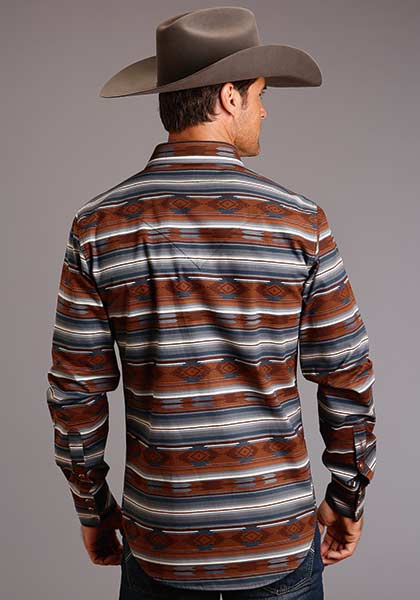 Stetson Mens serape Aztec Print Snap Shirt