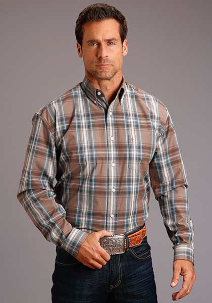 Stetson Mens Lake Plaid Shirt