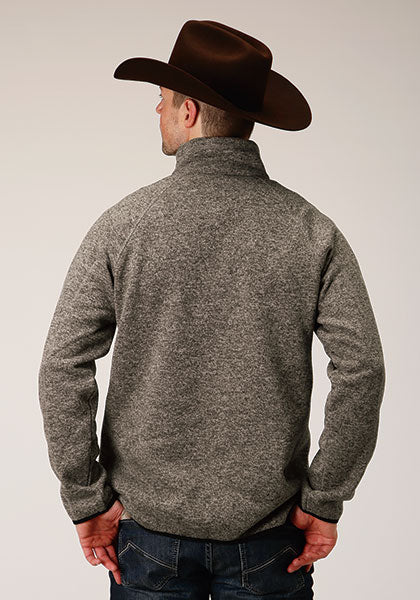 Stetson Mens 1/4 Zip Pullover Sweater-Tan
