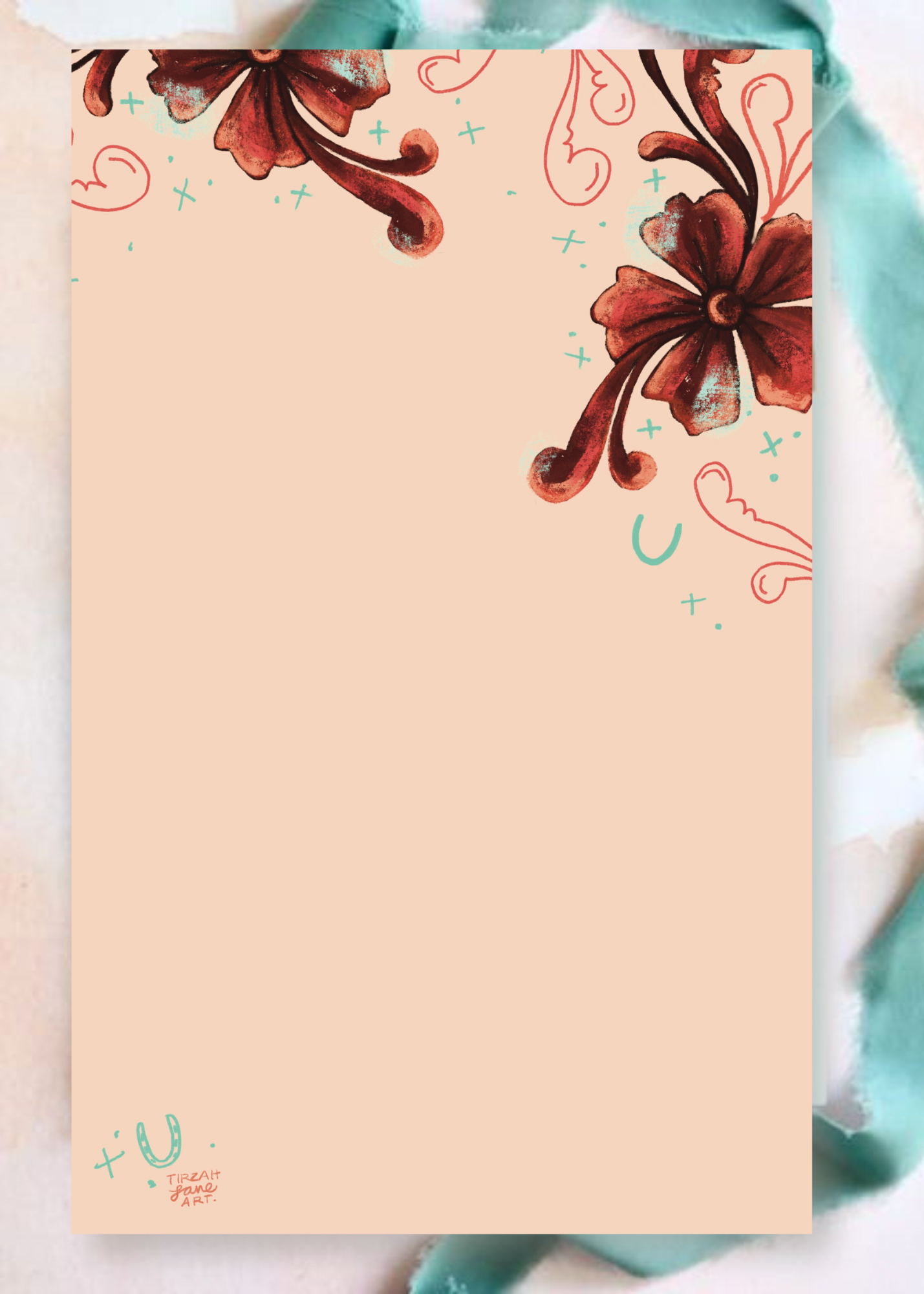 Western Floral Scroll Blank Notepad