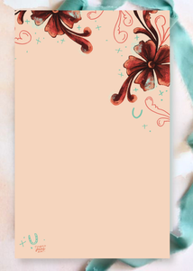 Western Floral Scroll Blank Notepad