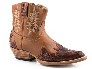 Stetson Bea Floral Tooled Bootie