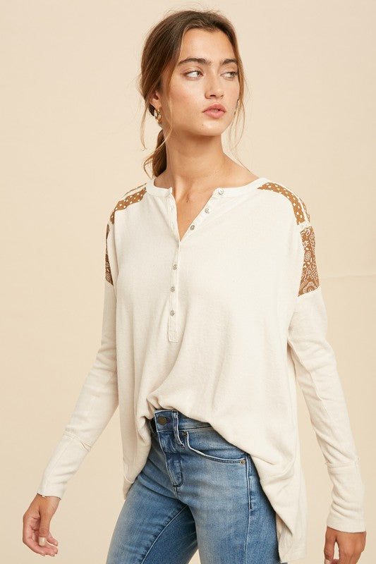 Contrasted Henley Top