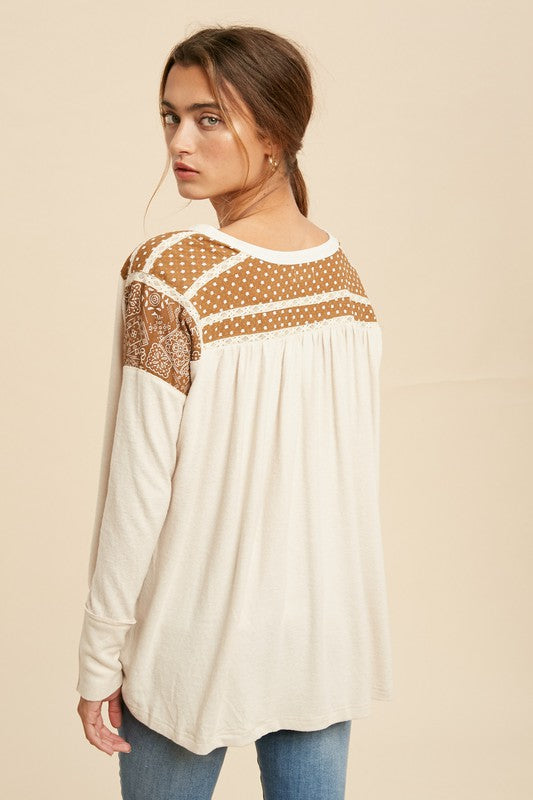 Contrasted Henley Top