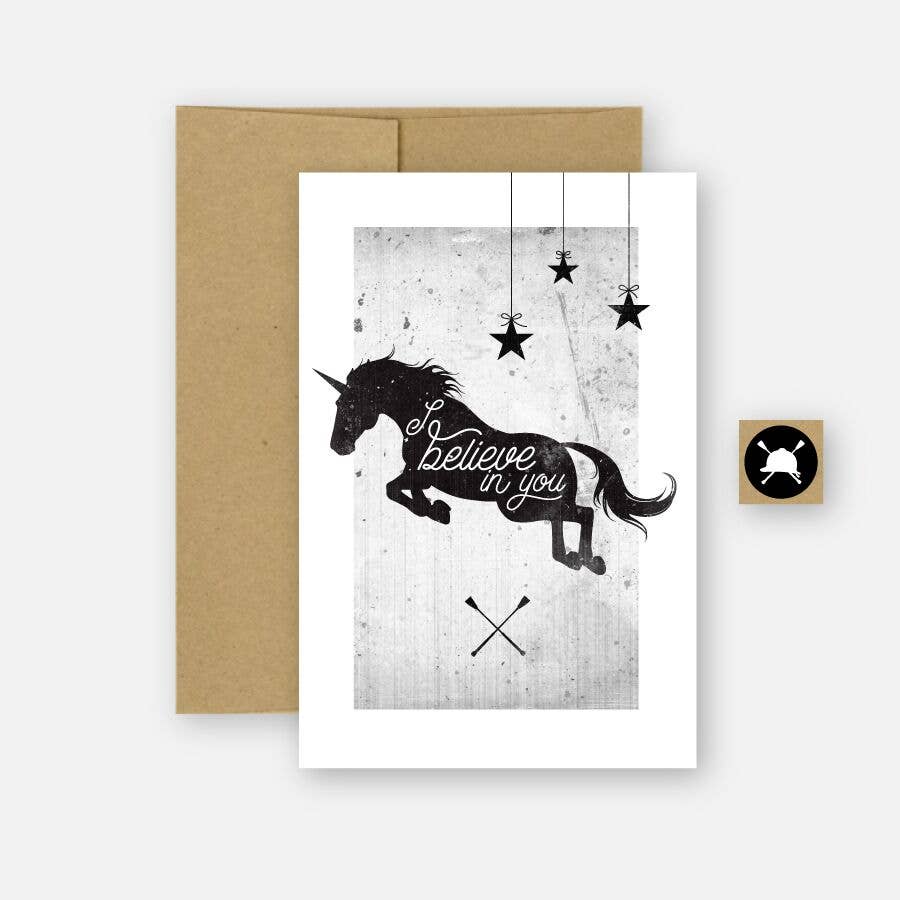 Believe Equestrian Unicorn Greeting Card
