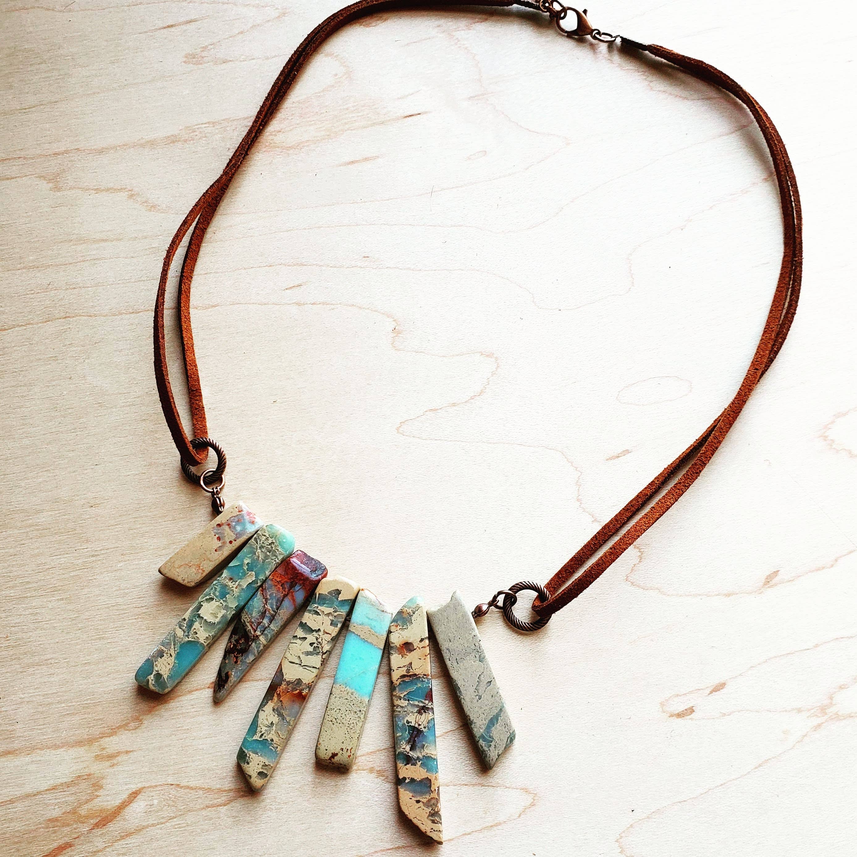 Aqua Terra Leather Cord Necklace