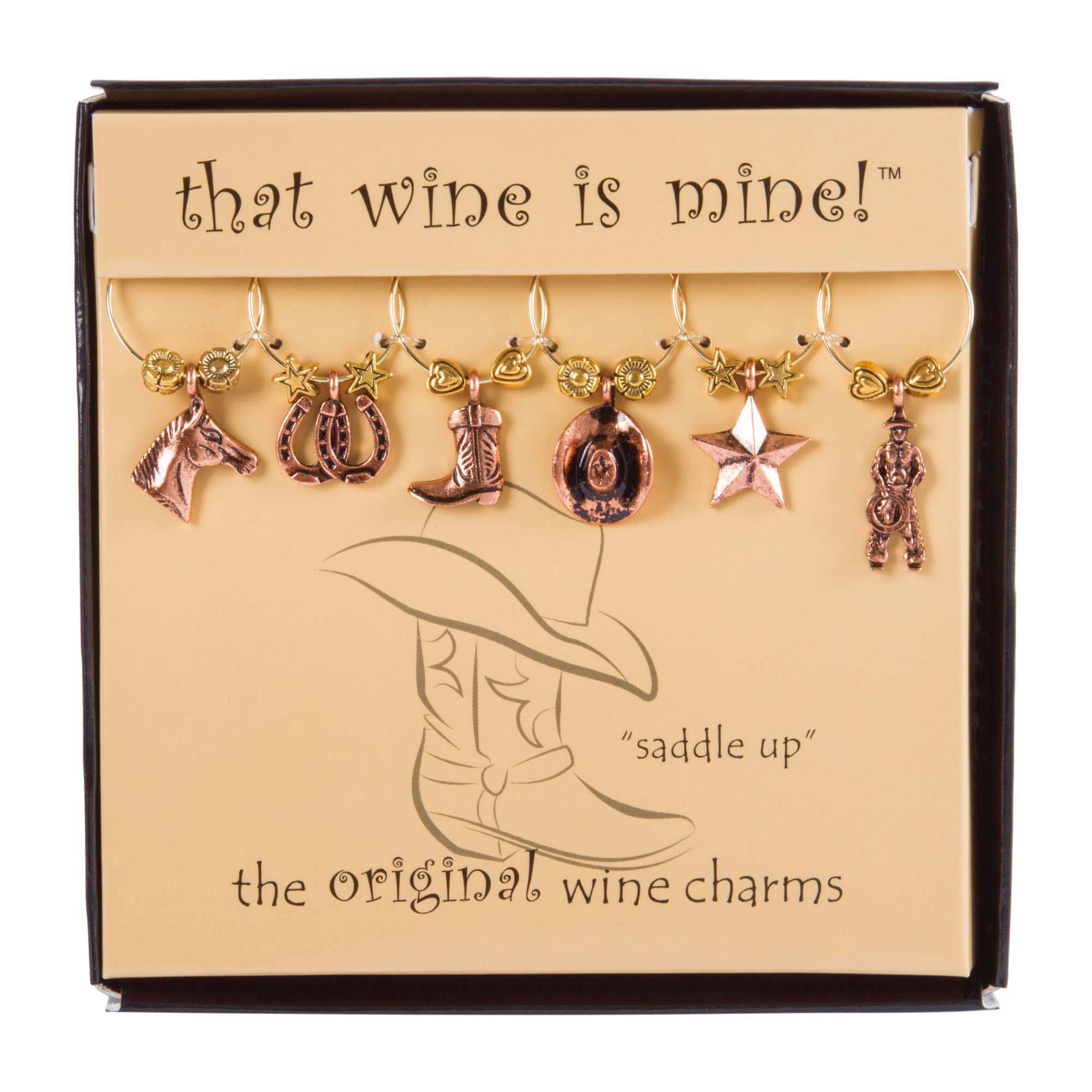 Saddle Up Painted Wine Charms